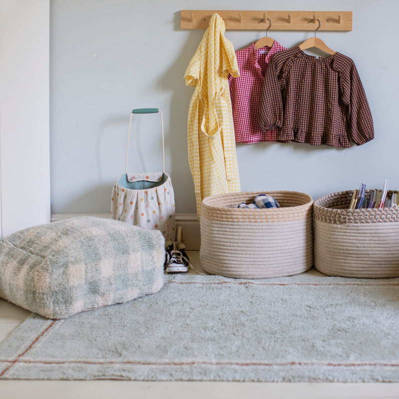 Sitzkissen für Kinder “Vichy Blue Sage”