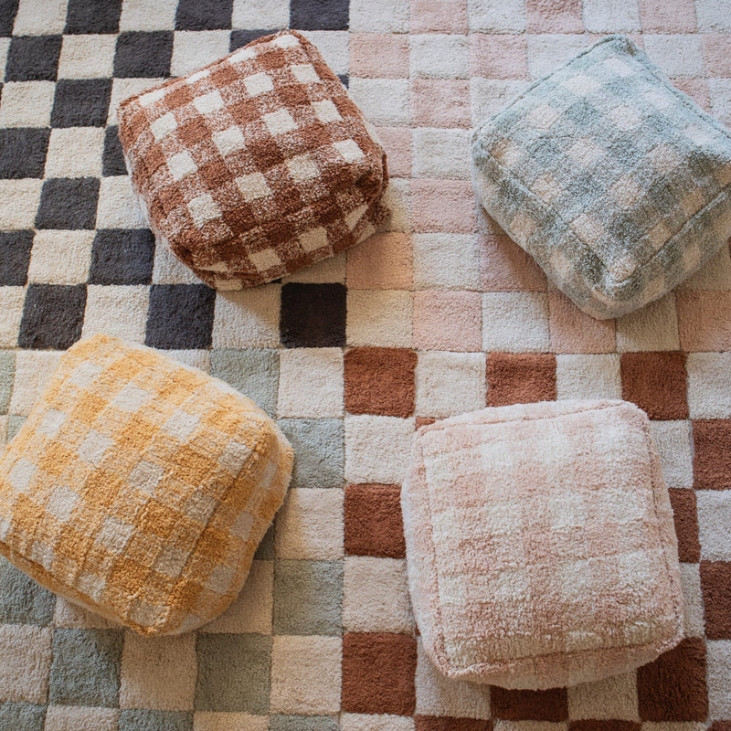 Sitzkissen für Kinder “Vichy Blue Sage”