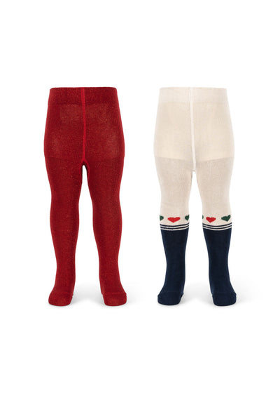 Strumpfhosen für Kinder "Lurex Heart Mix 2er Pack
