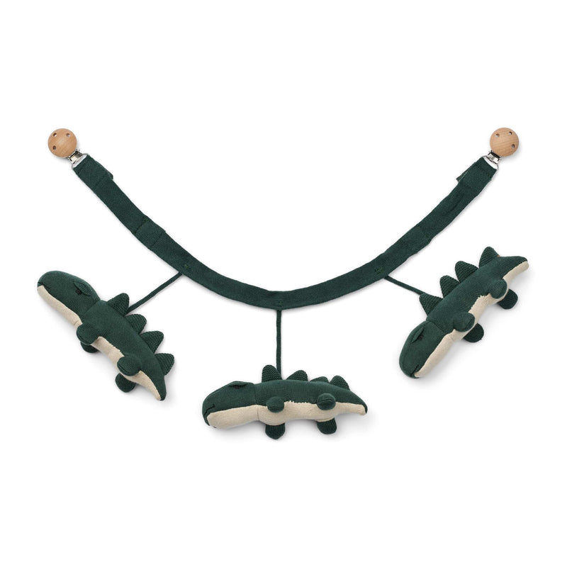 Kinderwagenkette mit Strick-Krokodilchen “Parly Garden Green”
