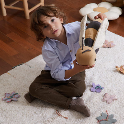 Waschbarer Baumwollteppich "Wildflowers” 120 x 160 cm