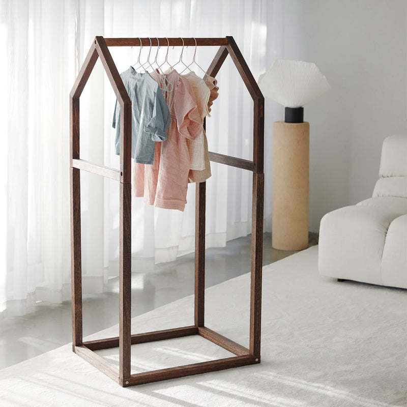 Kleidergarderobe Unterteil , inkl. 10 Bügeln - dunkles Holz
