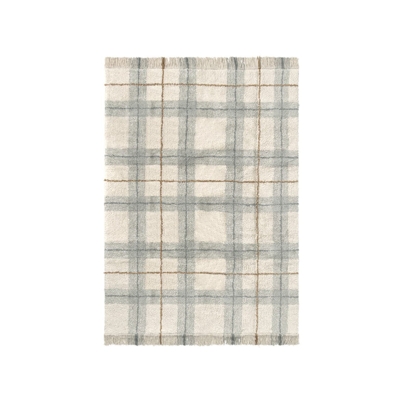 Waschbarer Baumwollteppich "Tartan Blue Sage" 140x190cm