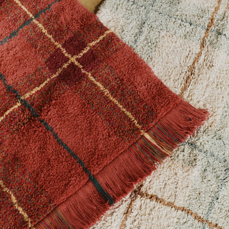 Waschbarer Baumwollteppich "Tartan Blue Sage" 140x190cm