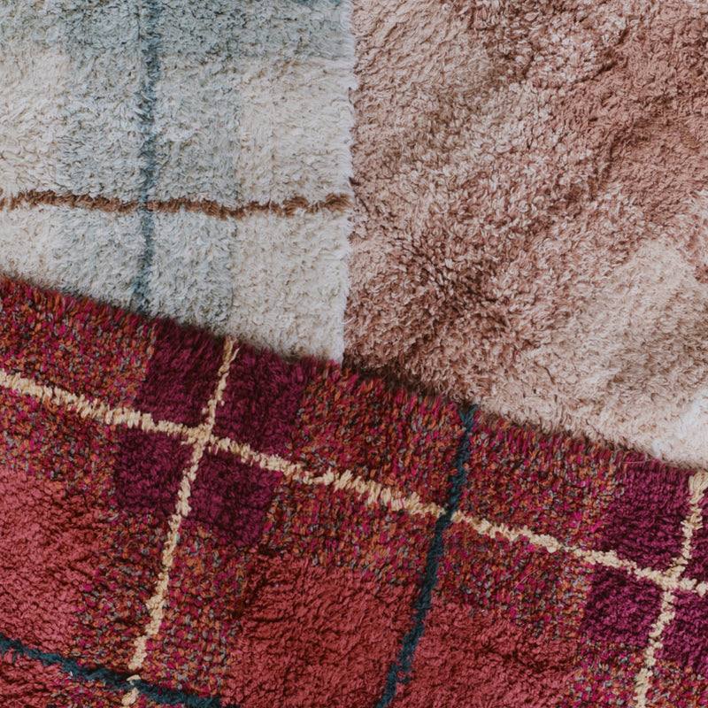 Waschbarer Baumwollteppich "Tartan Rose" 140x190cm