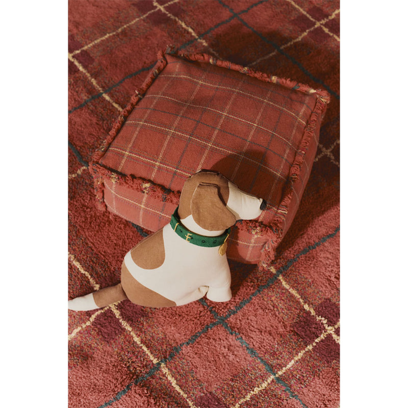 Waschbarer Baumwollteppich "Tartan Vintage Red" 140x190cm
