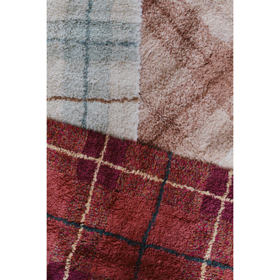 Waschbarer Baumwollteppich "Tartan Vintage Red" 140x190cm