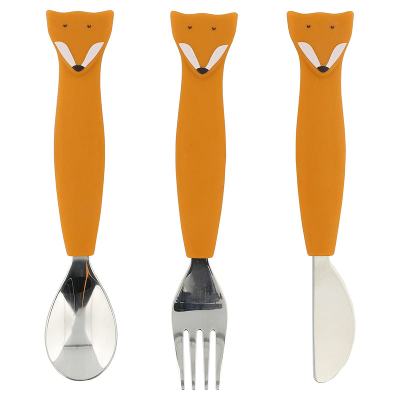 Kinderbesteck Set aus Silikon “Mr. Fox“ 3-teilig