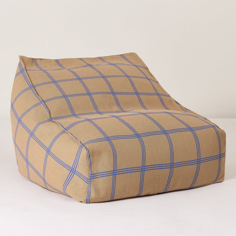 Sitzsack “Vibes Brown Blue Windowpane"