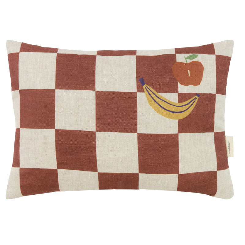 Dekokissen " Vibes -Maroon Checks Fruits" 33x22cm