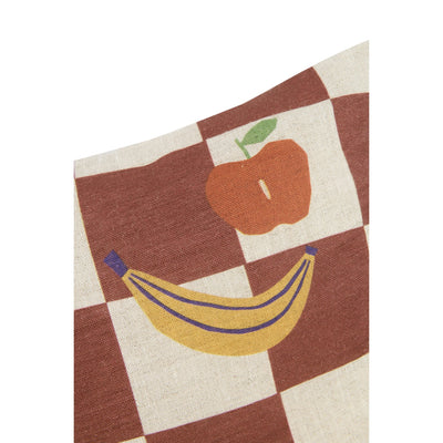 Dekokissen " Vibes -Maroon Checks Fruits" 33x22cm