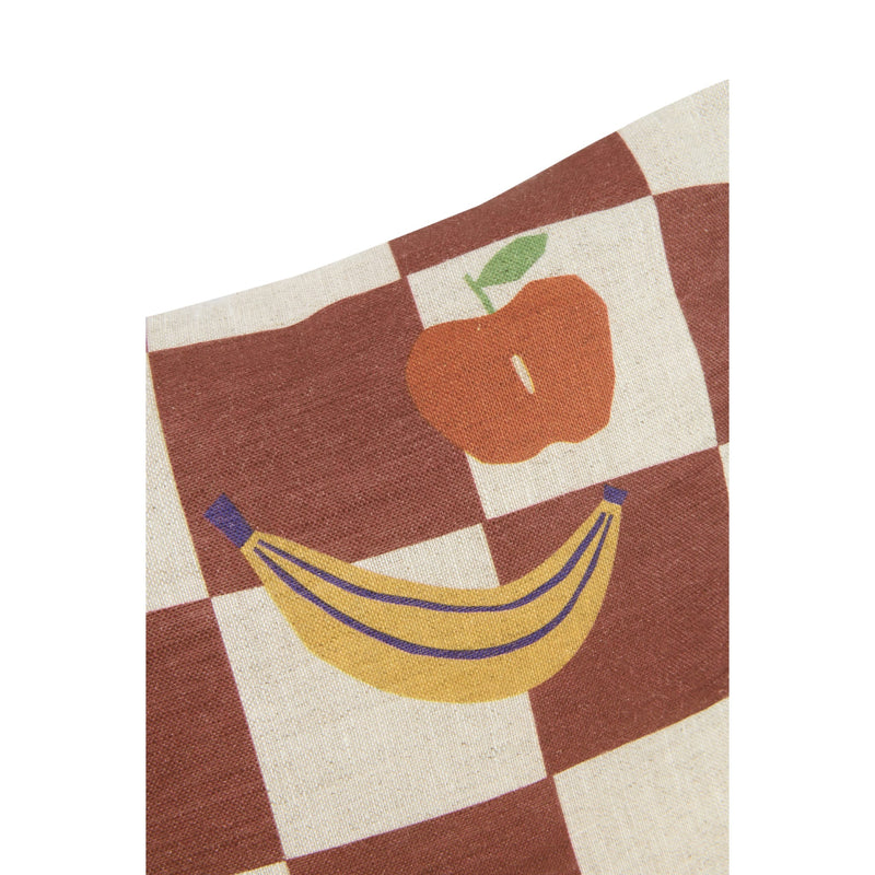 Dekokissen " Vibes -Maroon Checks Fruits" 33x22cm