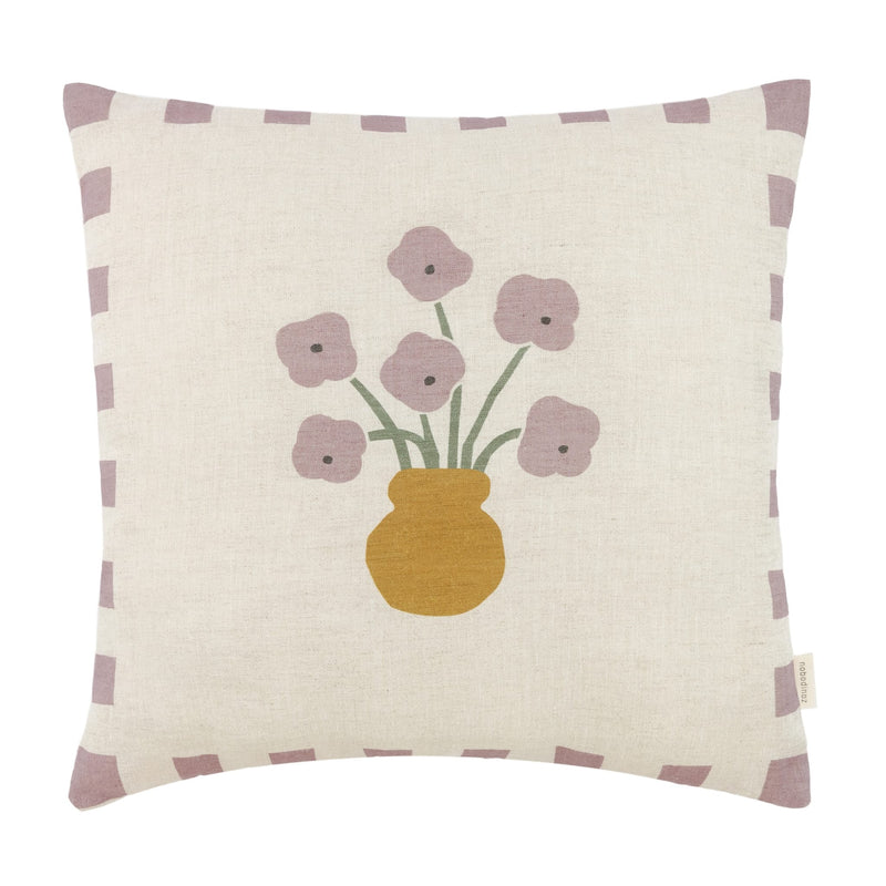 Dekokissen " Vibes - Lilac Checks Flowers" 40x40cm