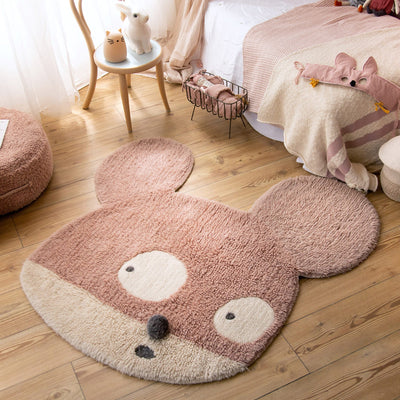 Waschbarer Wollteppich “Miss Mighty Mouse” 100 x 120 cm