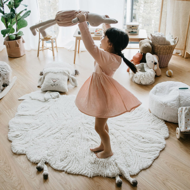 Waschbarer Wollteppich “Pink Nose Sheep” 120 x 170 cm