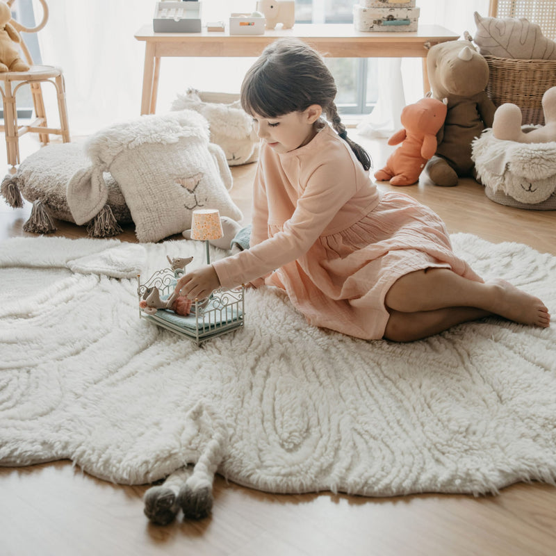 Waschbarer Wollteppich “Pink Nose Sheep” 120 x 170 cm