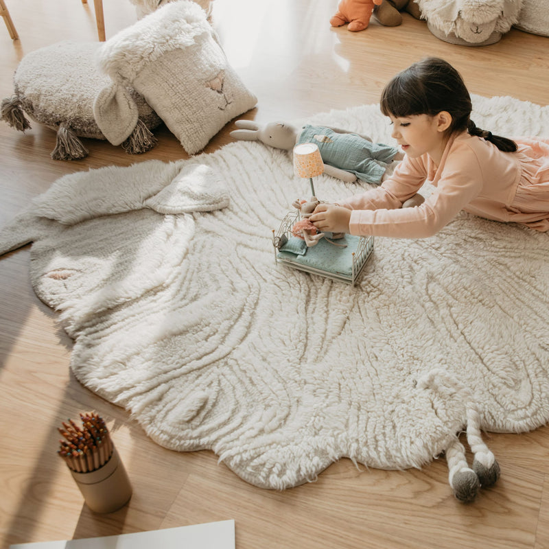 Waschbarer Wollteppich “Pink Nose Sheep” 120 x 170 cm