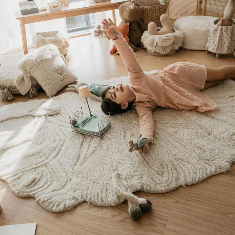 Waschbarer Wollteppich “Pink Nose Sheep” 120 x 170 cm