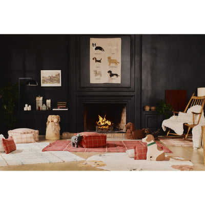 Waschbarer Baumwollteppich "Tartan Vintage Red" 140x190cm