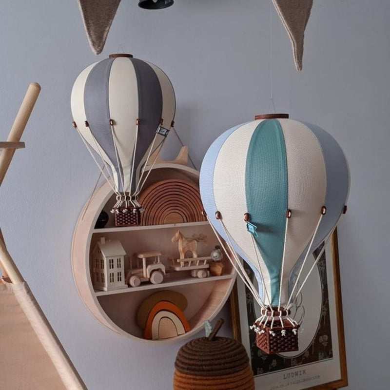 Heißluftballon “Dunkelgrün / Blaugrau / Vanille“ L