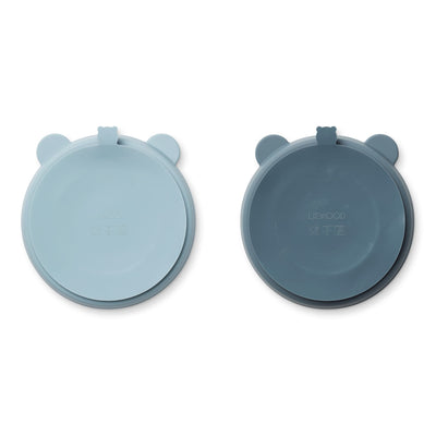 Trennteller für Kinder "Stacy Sea Blue / Whale Blue" 2er Pack