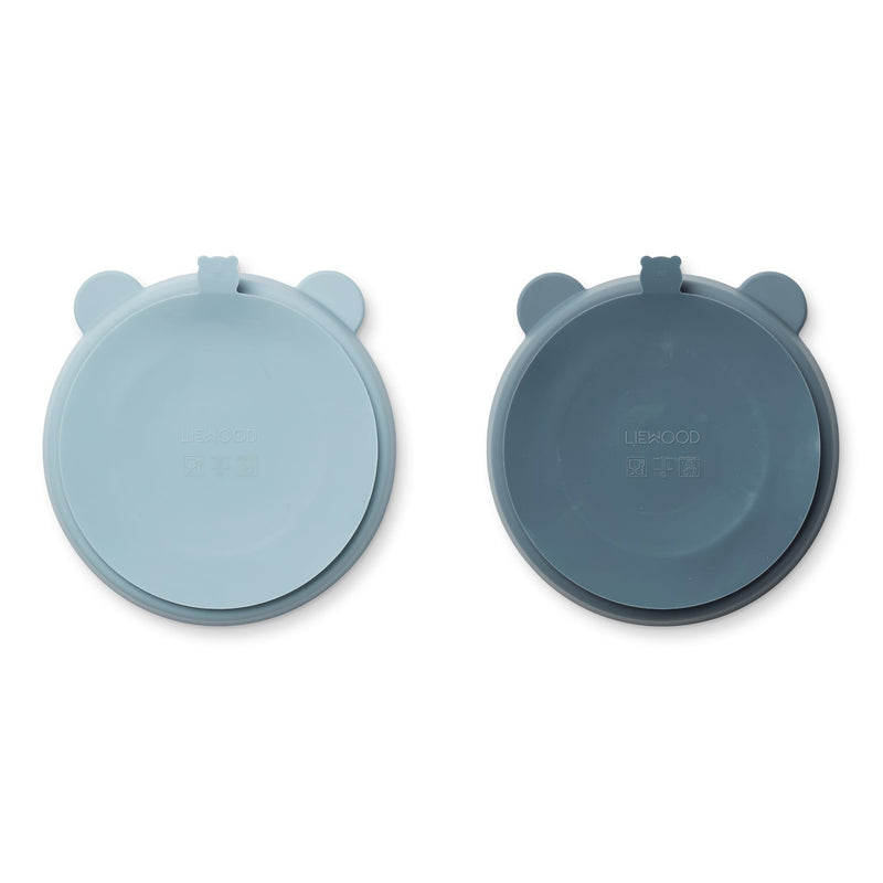 Trennteller für Kinder "Stacy Sea Blue / Whale Blue" 2er Pack