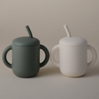 Trinklernbecher mit Strohhalm  “Ivory”