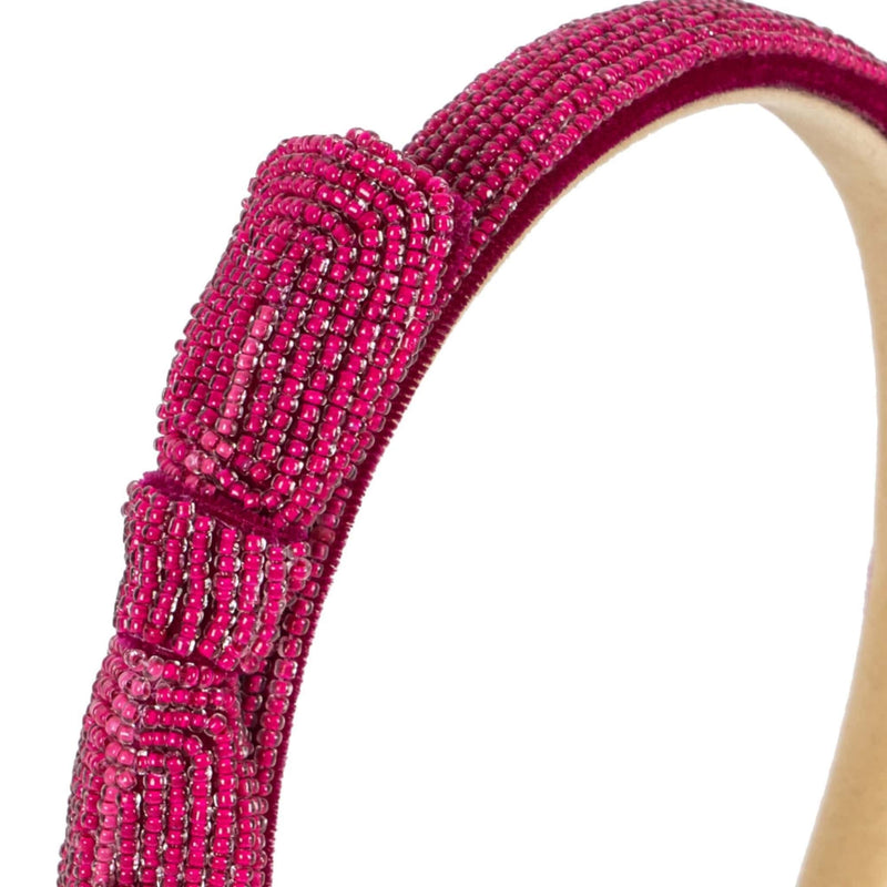 Haarreif “Pearl Ribbon Sangria"
