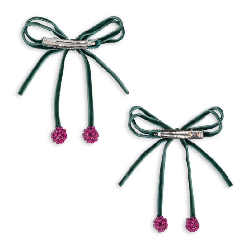 Haarspangen mit Glasperlen-Kirschen 2er Pack