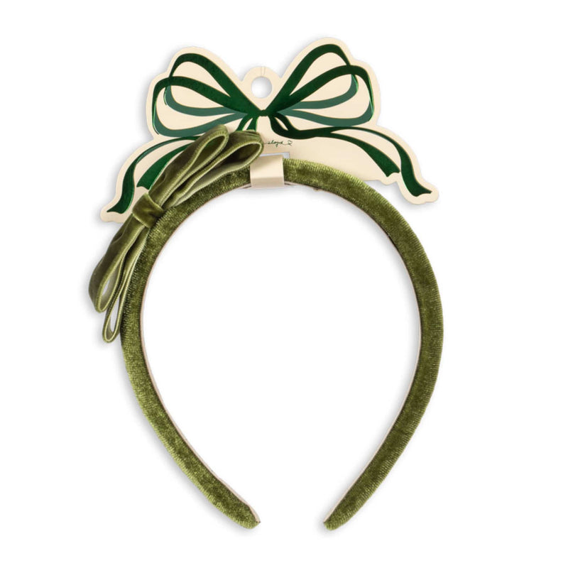 Samt-Haarreif "Velvet Bow Green"