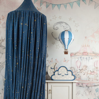 Heißluftballon “Marineblau / Weiß“ M