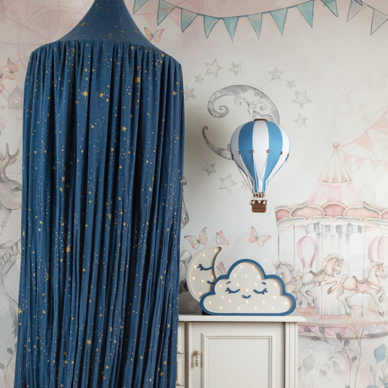 Heißluftballon “Marineblau / Weiß“ M