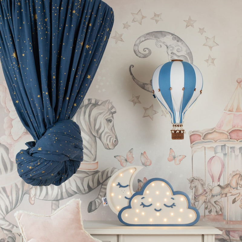 Heißluftballon “Marineblau / Weiß“ M