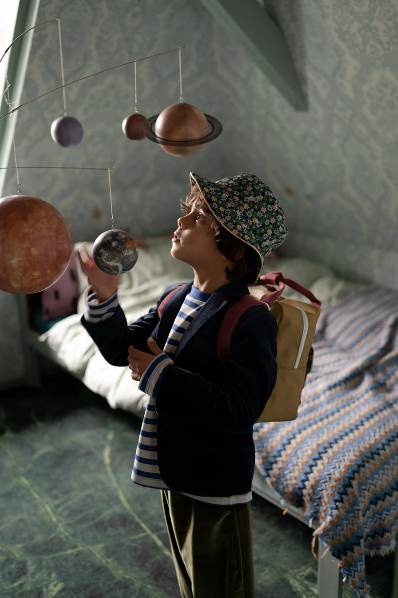 Kleiner Kinderrucksack "Golden Inventor Green / Flowerfield Green"