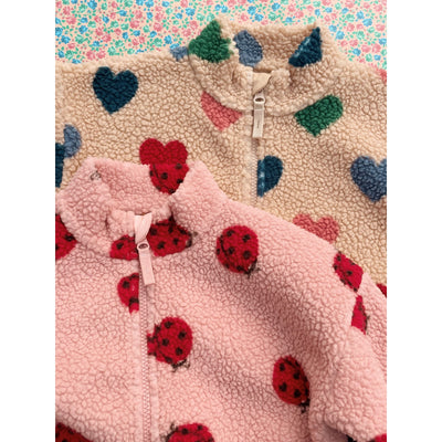 Teddy-Kinderjacke “Jody Ladybug Pink"