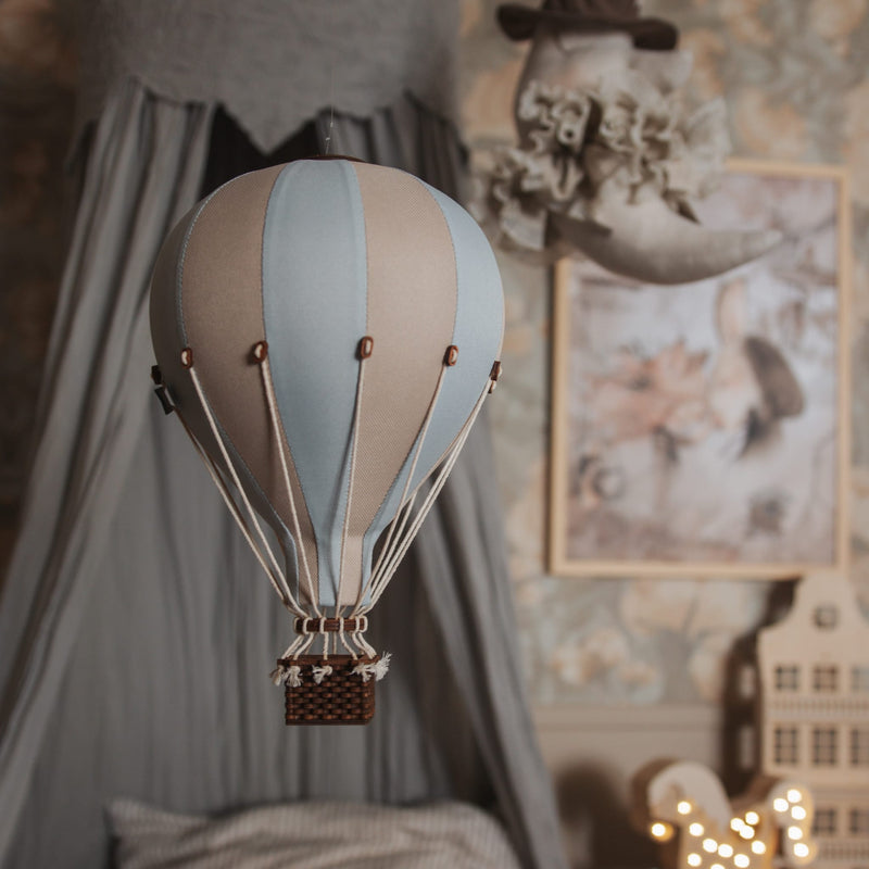 Heißluftballon “Hellblau / Dunkelbeige“ M