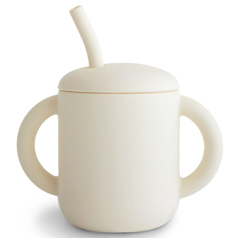 Trinklernbecher mit Strohhalm  “Ivory”