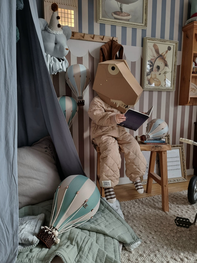 Heißluftballon “Pastel Green/Beige“ L