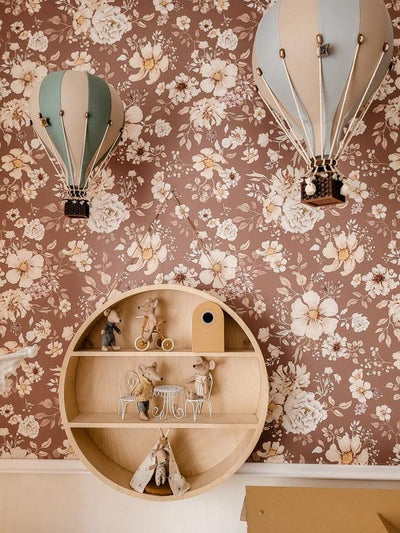 Heißluftballon “Hellblau / Dunkelbeige“ L