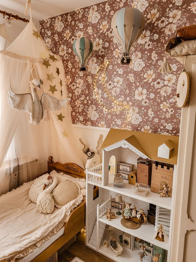 Heißluftballon “Hellblau / Dunkelbeige“ L