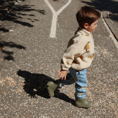 Teddy-Kinderjacke “Jody Mon Grand Citron Sage”