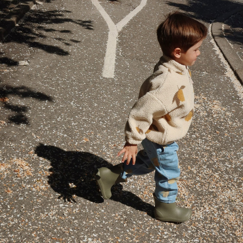 Teddy-Kinderjacke “Jody Mon Grand Citron Sage”