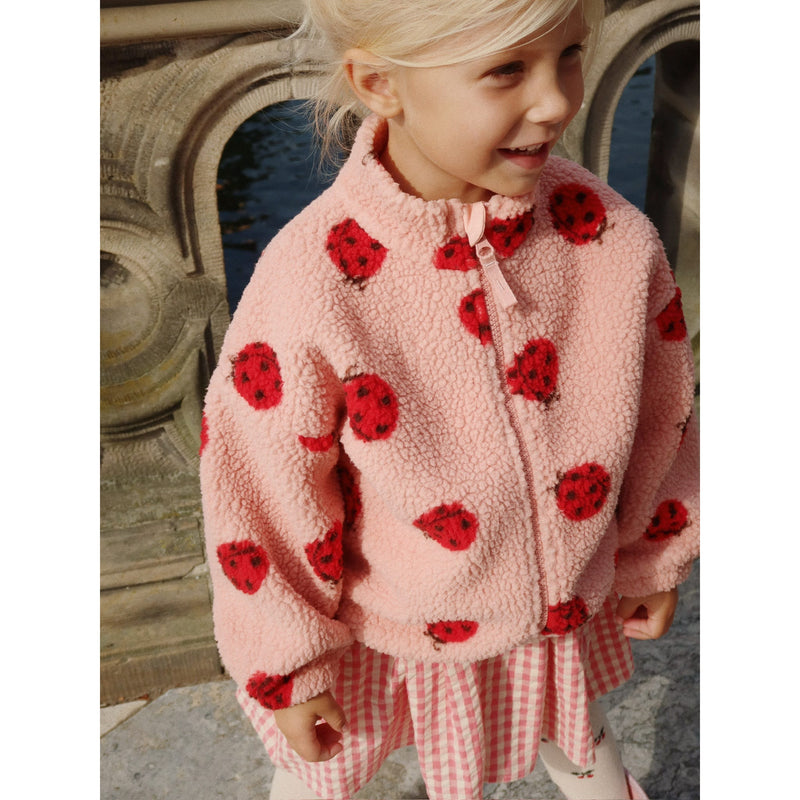 Teddy-Kinderjacke “Jody Ladybug Pink"