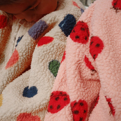 Teddy-Kinderjacke “Jody Ladybug Pink"