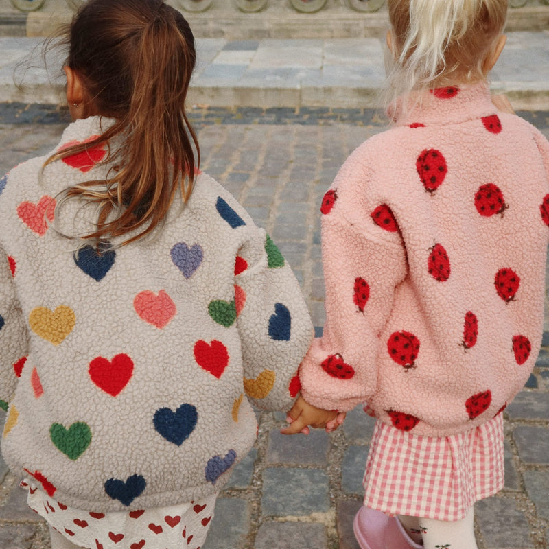 Teddy-Kinderjacke “Jody Ladybug Pink"