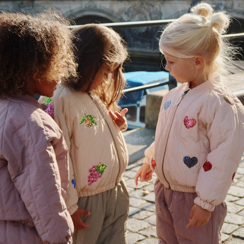 Kinder-Bomberjacke “Juno Sequin Cameo Rose"