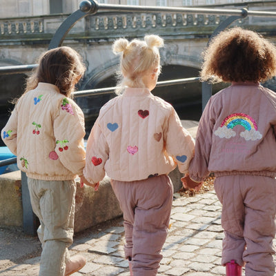 Kinder-Bomberjacke “Juno Sequin Cameo Rose"