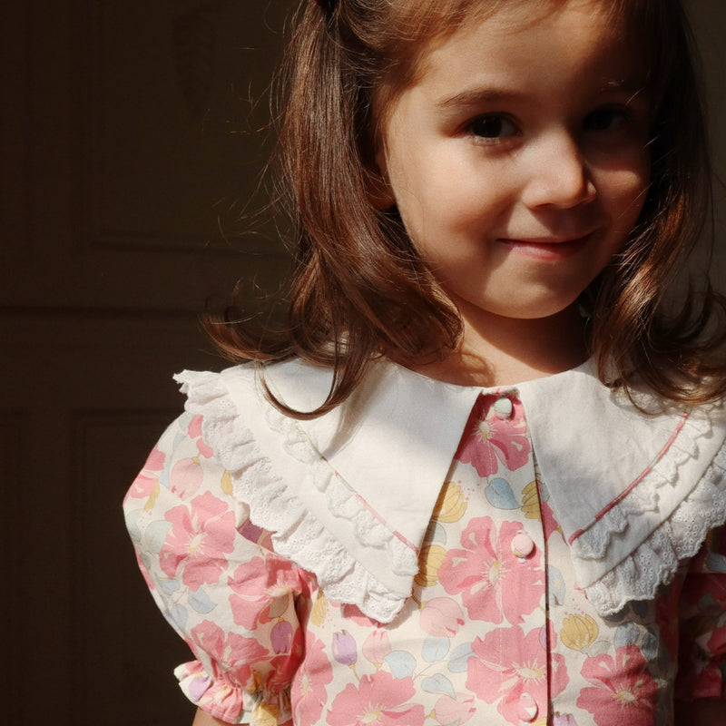 Blouse"Coeur Fleur Anglaise"