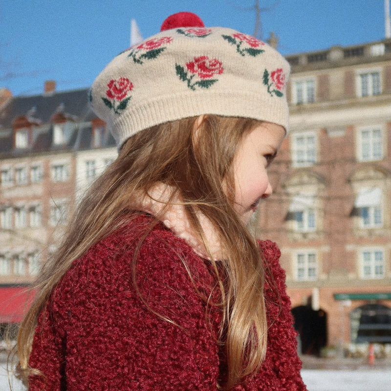 Kinder-Baskenmütze “Belou Rose"