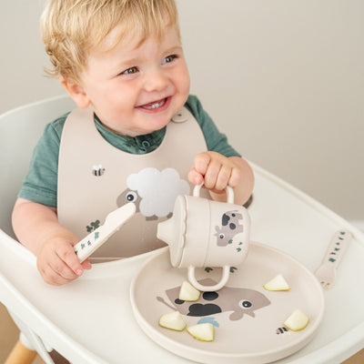 Kinderbesteck-Set " Foodie Tiny Farm - Sand"